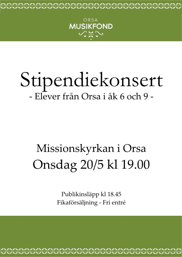 Konsert med årets stipendiater